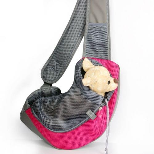 Dog and Cat Sling Carrier Hands Free Reversible Pet Papoose Bag, Size：Large(Magenta)