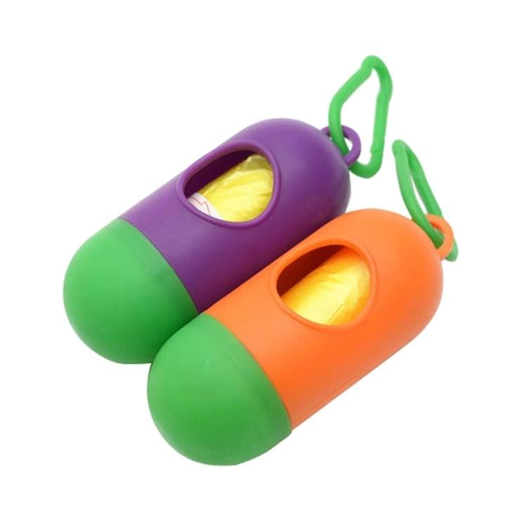 Bullet Shaped Pet Poop Waste Garbage Bag Storage Box with 2 Rolls Garbage Bags (20 PCS Per Roll), Random Color Delivery