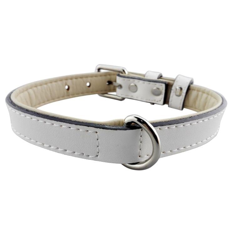 Leather Pet Dog Collar Pet Products Big Dog Collar, Size: 2XL, 3.5 * 70cm(White)
