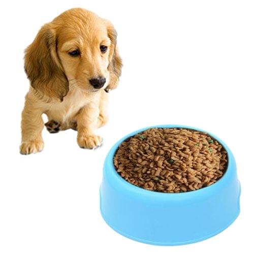 Dog Cat Light Candy Color Plastic Material Single Pets Bowls(Blue)