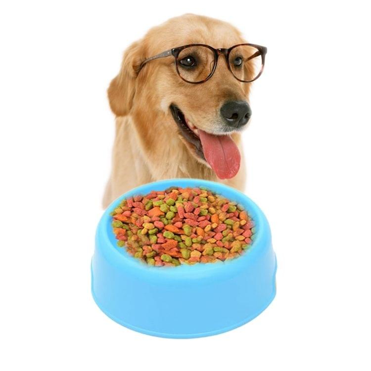 Dog Cat Light Candy Color Plastic Material Single Pets Bowls(Blue)