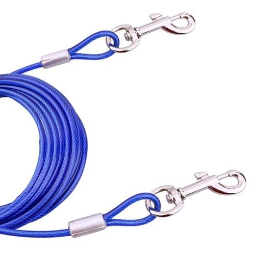 Double-end Steel Wire Rope Pet Dogs 2 in 1 Traction Rope Pet Walking Leads With Handle, Length: 10m,Random Color Delivery