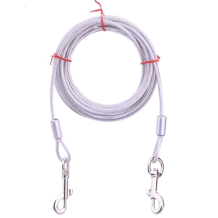 Double-end Steel Wire Rope Pet Dogs 2 in 1 Traction Rope Pet Walking Leads With Handle, Length: 10m,Random Color Delivery