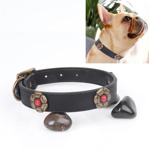 Rhinestone Crystal Leather Dog Collar for Medium Large Dog Pet Products, Size: 3.0 * 60cm(Black)