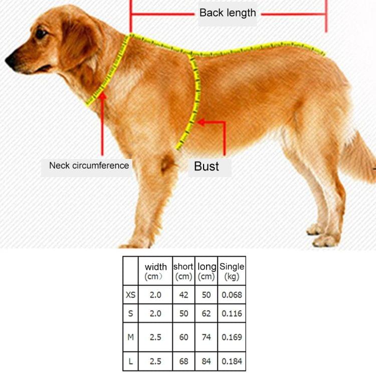 Pet Dogs A7 Reflective Polyester Chest Harness Lead Leash Traction Big Dogs Safety Chain Rope Collar, Size: M, 2.5*60*74cm (Orange)