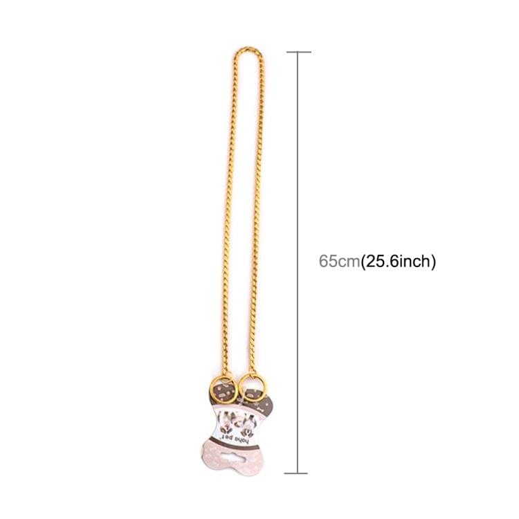 Pet Collars Pet Neck Strap Dog Neckband Snake Chain Dog Chain  Solid  Metal Chain Dog Collar，Length:65cm (Gold)