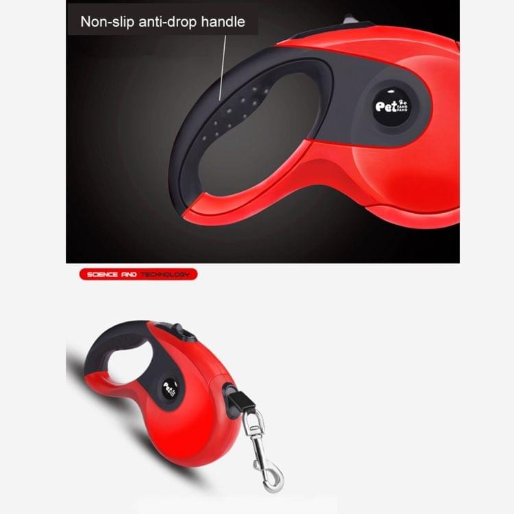 Pet Dogs High Quality Automatic Telescopic Rope ABS Rubber Non-slip Safety Chain Rope, Rope Length: 5m (Red)