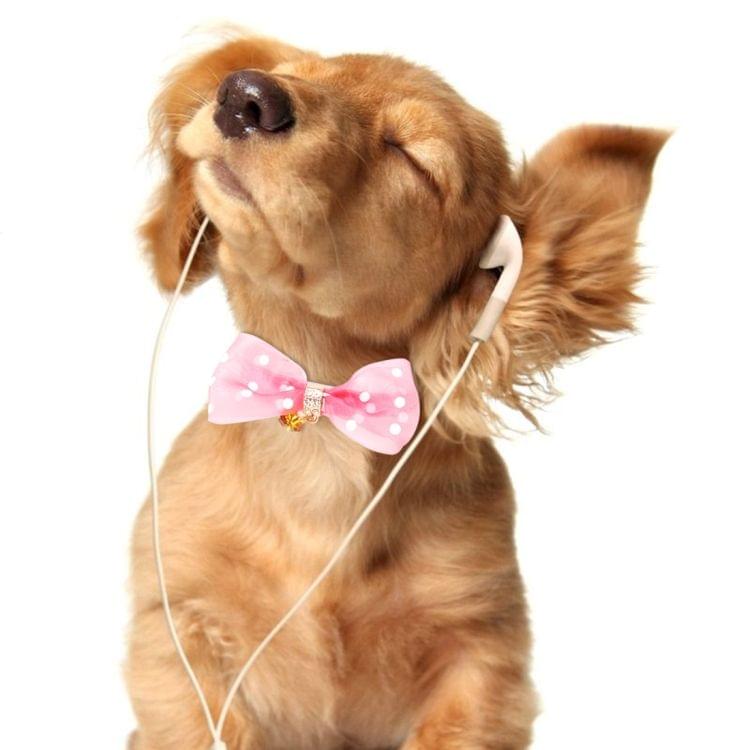 Pet Collar With Bowtie for Medium Small Dog Cat, Size: 1.0 * 28cm(Pink)