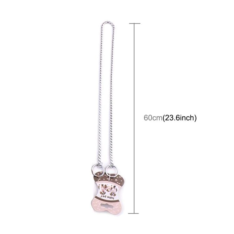 Pet Collars Pet Neck Strap Dog Neckband Snake Chain Dog Chain  Solid  Metal Chain Dog Collar，Length:60cm (Silver)