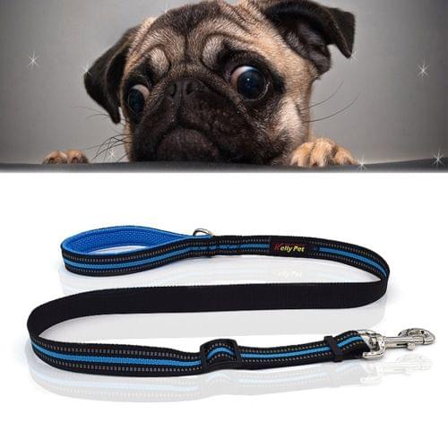 Pet Dogs Nylon Night Reflective Breathable Handheld Traction Lead Leash, Size: S, Adjustable Range: 2.0*(100-140cm)(Blue)