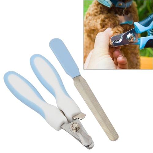 Pet Nail Clippers and Polisher Set, Size: Large (Blue)
