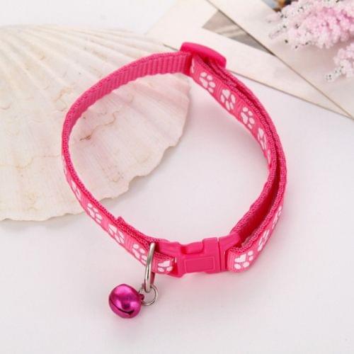 5 PCS Easy Wear Cat Dog Collar With Bell Adjustable Buckle Dog Collar Cat Puppy Pet Supplies(Pink)