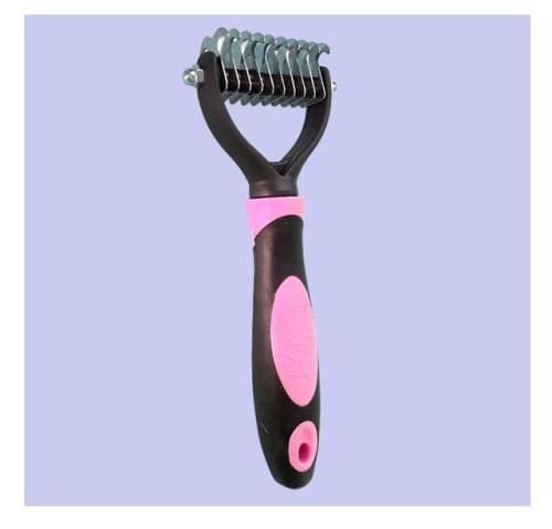 Fur Hair Grooming Hair Shedding Tool Brush for Dog Pet Cat(Pink)