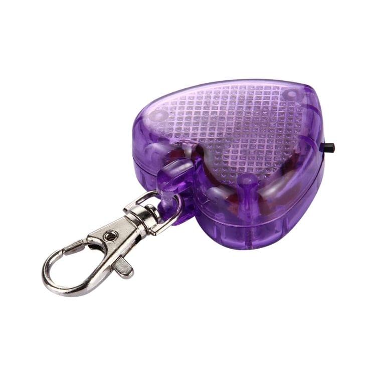 Fashion Heart-Shaped Pet Dog Cat Safety LED Flash Pendant Necklace (Purple)