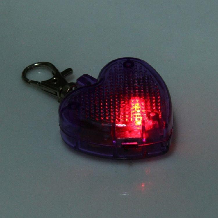 Fashion Heart-Shaped Pet Dog Cat Safety LED Flash Pendant Necklace (Purple)