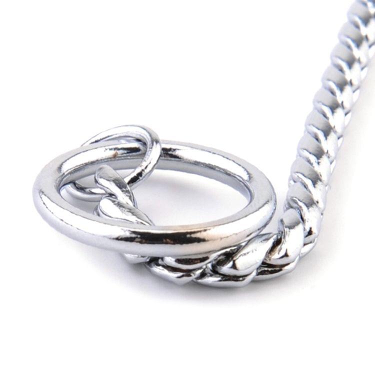 Pet Collars Pet Neck Strap Dog Neckband Snake Chain Dog Chain  Solid  Metal Chain Dog Collar，Length:65cm (Silver)