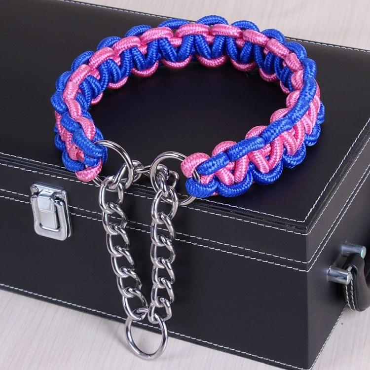 Large Dog German Shepherd Walk the Dog P Chain Necklet Collar for Medium and Large Dogs, Color:Red Purple(XL)