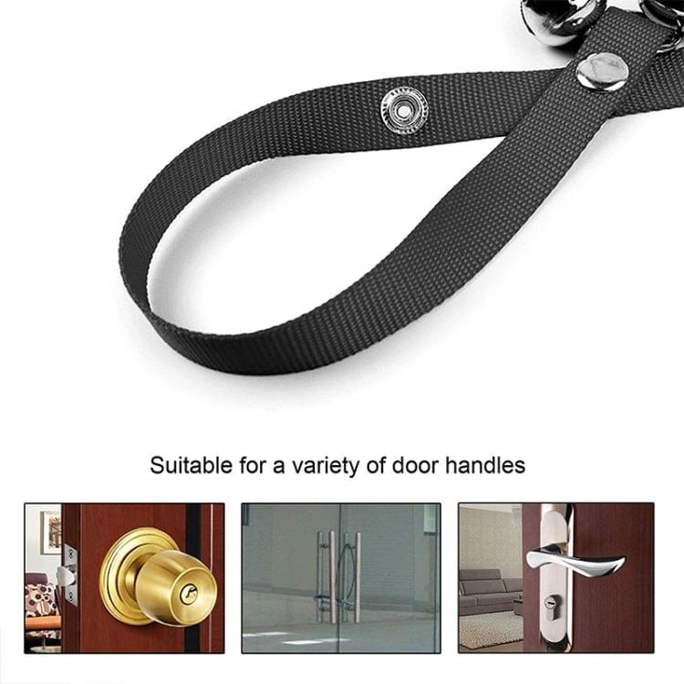 Pet Dog Training Bell Nylon Rope Traction Rope Doorbell Leash Dog Anti-lost Bell with 7 Bells (Black)