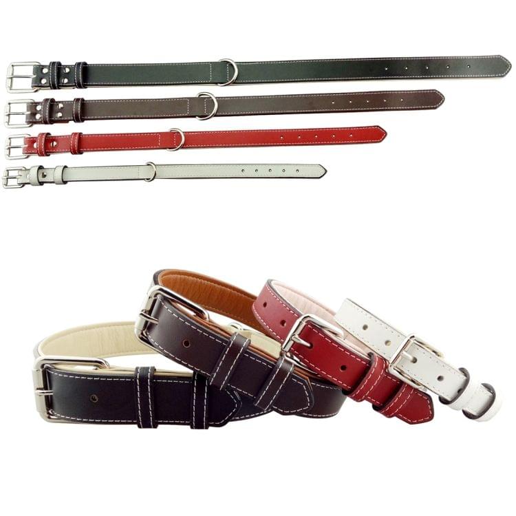 Leather Pet Dog Collar Pet Products Big Dog Collar, Size: XL, 3 * 60cm(White)