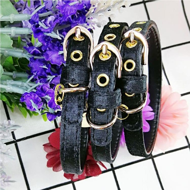 Pet Cat Dog Pearl Flower Decoration Plush Adjustable Collar, Size:1.0*30.0cm (Purple)