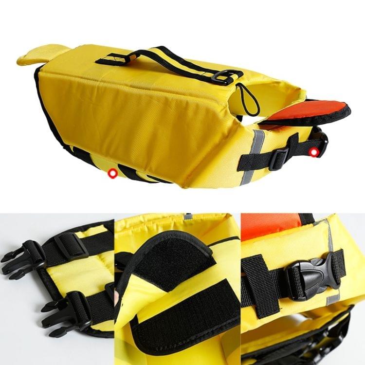 Yellow Doglemi Cute Pet Saver Dog Reflective Stripes Life Vest Jacket for Swimming Boating Surfing (Size:S)