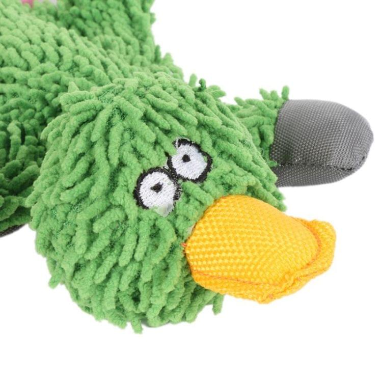 B14302 Cute Papa Duck Plush Dog Toy With Rope(Green )