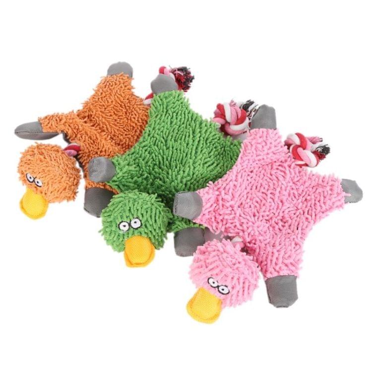 B14302 Cute Papa Duck Plush Dog Toy With Rope(Green )