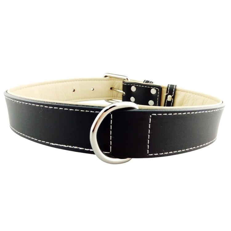 Leather Pet Dog Collar Pet Products Big Dog Collar, Size: L, 2.5 * 51cm(Black)