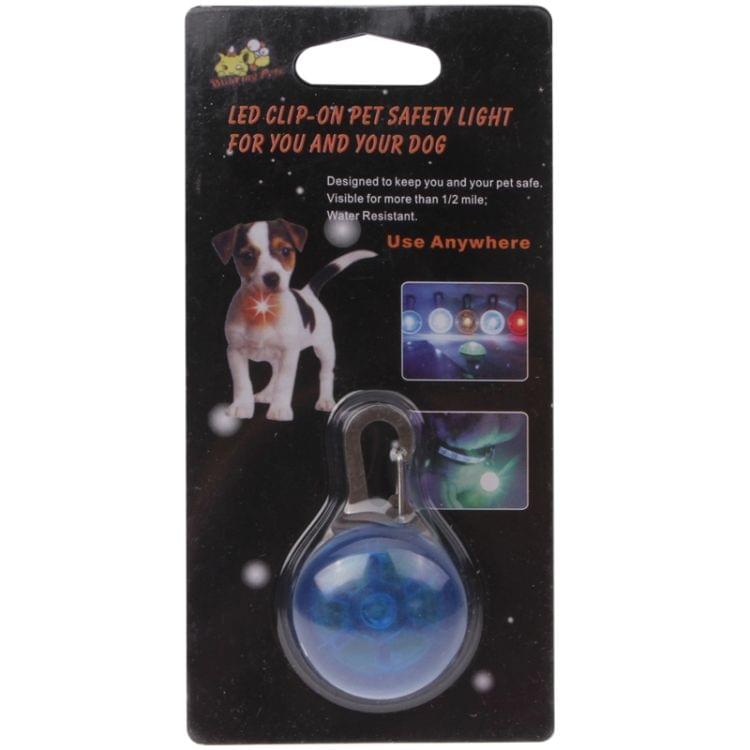 Round Shape Pet Safety Flash Pendant with Blue Color Light(Blue)