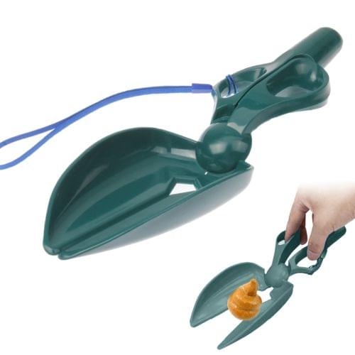 Practical Plastic Scissor Shaped Feces Picker Excrement Clip (Deep Green)