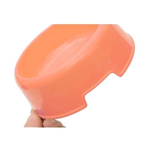 Dog Cat Light Candy Color Plastic Material Single Pets Bowls(Orange)