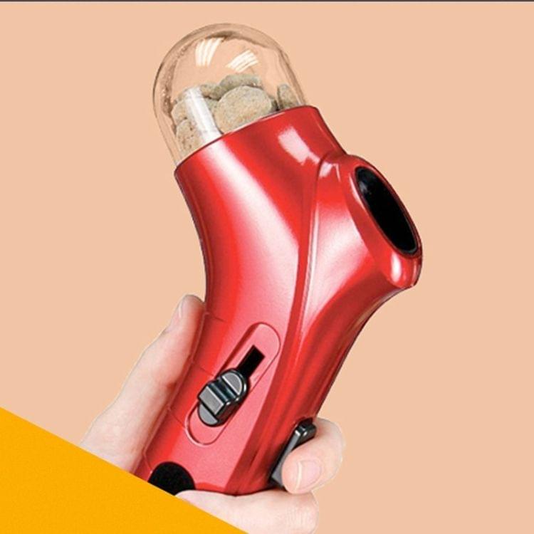 Portable Catapult Feeder Pet Training Reward Feeding Device Circus Breeder Tool(Red)