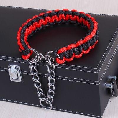 Large Dog German Shepherd Walk the Dog P Chain Necklet Collar for Medium and Large Dogs, Color:Blue Pink(S)