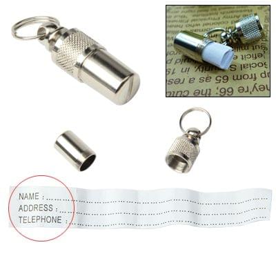 Metal Silver 8 x 21mm Pet Name Tube / Tag