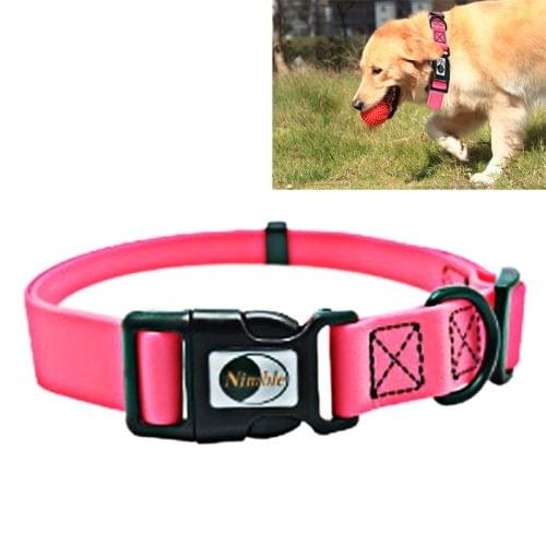 PVC Material Waterproof Adjustable Single Loop Pet Dogs Collar, Suitable for Docile Dogs, Size: M, Collar Size: 30-47 cm (Pink)