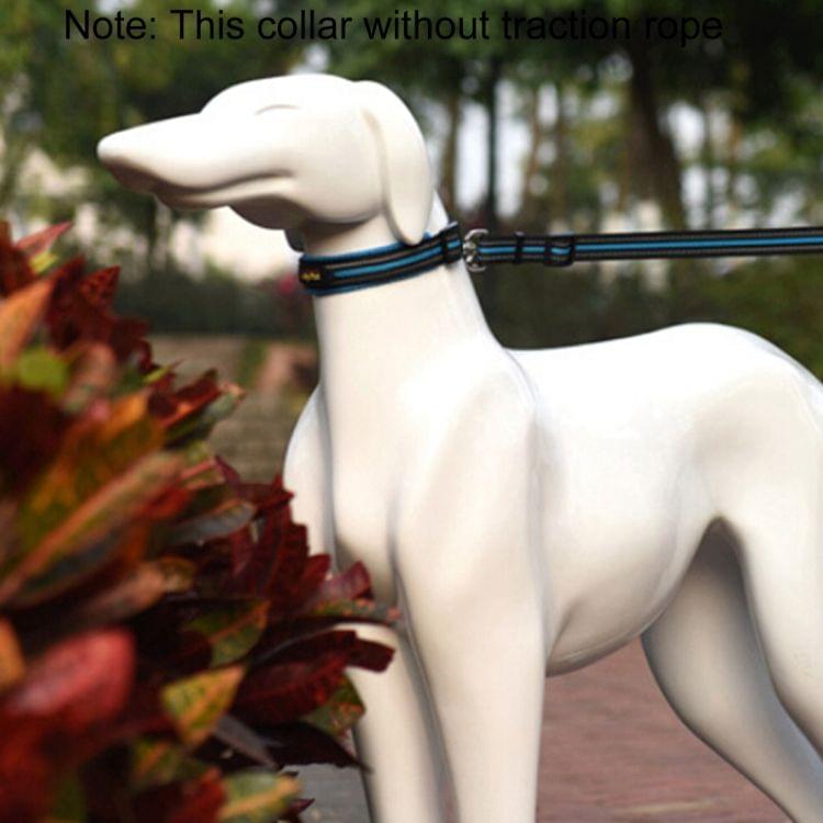 Pet Dogs Polyester Reflective Breathable Pets Collar Traction Lead Leash, Size: M, 2.5*42*47cm (Blue)