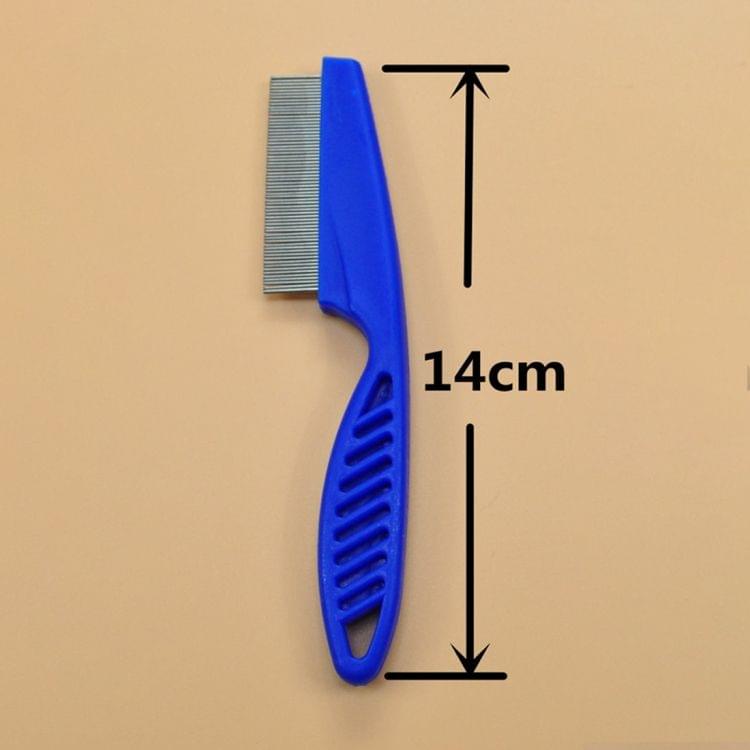 5 PCS Pet Cats Dogs Supplies Combs Fine Toothed Stainless Steel Needle Fleas Removal Combs, Length: 14cm (Purple)