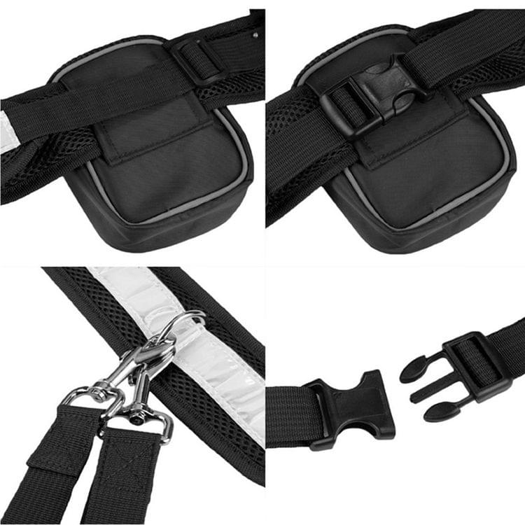 Retractable Pet 4 Pieces Set Dog Running Traction Waist Bag Dog Lead Non-Slip Pet Traction Rope, Rope length: 144cm, Waist: 78-100cm(Black)