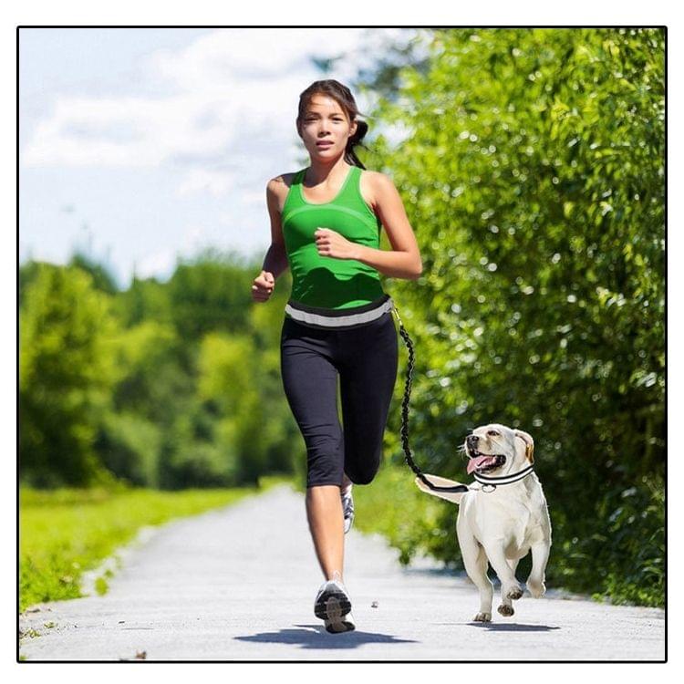 Retractable Pet 4 Pieces Set Dog Running Traction Waist Bag Dog Lead Non-Slip Pet Traction Rope, Rope length: 144cm, Waist: 78-100cm(Black)