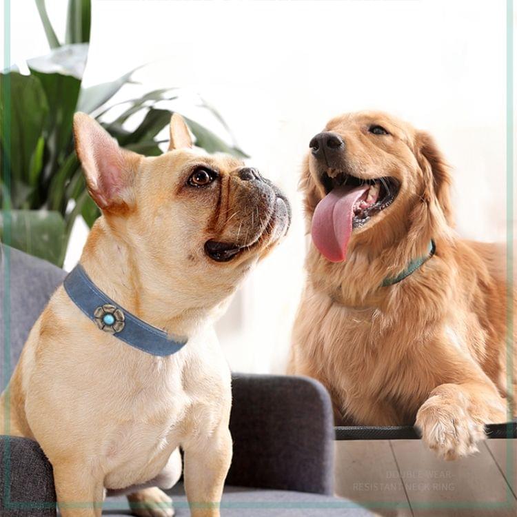 Rhinestone Crystal Leather Dog Collar for Medium Large Dog Pet Products, Size: 2.5 * 50cm (Blue)