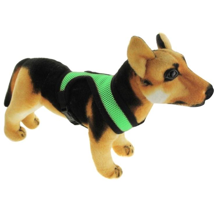 Soft Adjustable Pet Dog Mesh Vest Harness, L(Green)