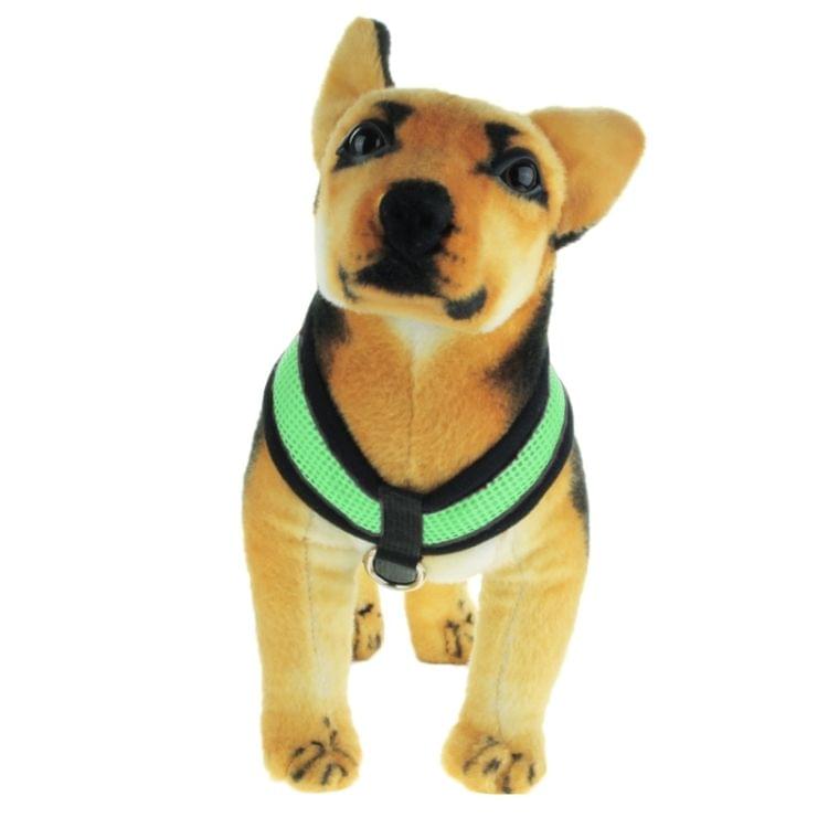 Soft Adjustable Pet Dog Mesh Vest Harness, L(Green)