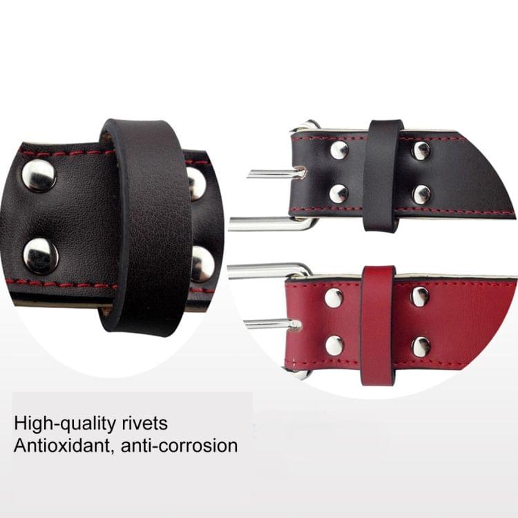 Leather Red Silk Suture with Alloy Skull Designs Pet Dog Collar Pet Products Big Dog Collar, Size: XXL, 3.5 * 70cm(Coffee)