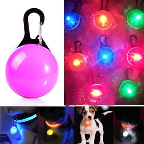 LED Flashlight Dog Cat Collar Glowing Pendant Luminous Bright Decoration Collars(Pink)