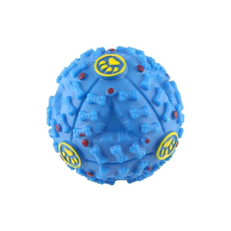 Pet Food Dispenser Squeaky Giggle Quack Sound Training Toy Chew Ball, Size: S, Ball Diameter: 7cm(Blue)