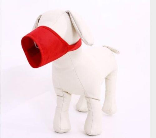 Pet Supplier Dog Muzzle Breathable Nylon Comfortable Soft Mesh Adjustable Pet Mouth Mask Prevent Bite, Size:24cm(Red)