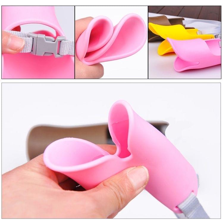 Cute Duck Mouth Shape Silicone Muzzle for Pet Dog, Size: M (Pink)
