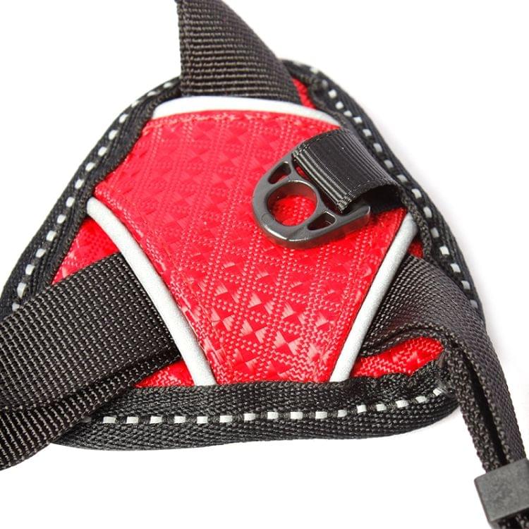 Tuffhound 1617S Adjustable Dog Harness Lead Leash Collar Belt,Size:XL, (62-76)+(58-88)cm (Red)