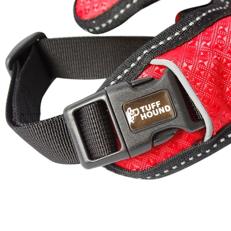 Tuffhound 1617S Adjustable Dog Harness Lead Leash Collar Belt,Size:XL, (62-76)+(58-88)cm (Red)