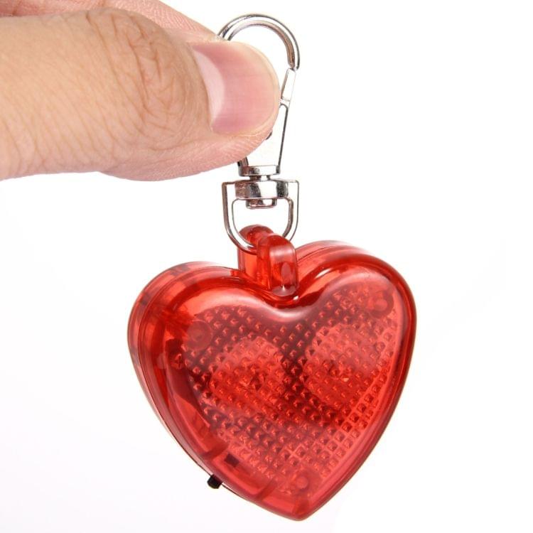 Fashion Heart-Shaped Pet Dog Cat Safety LED Flash Pendant Necklace (Red)